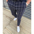 Men's Fashion Plaid Casual Tapered Trousers
