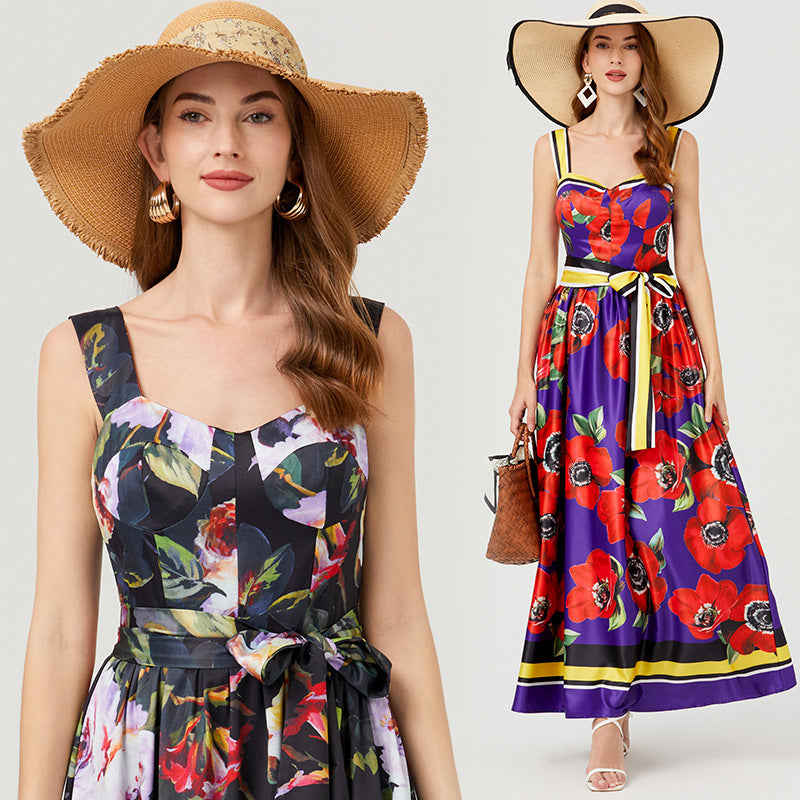 Spring and Summer Slim Fit Flounced Skirt Dress