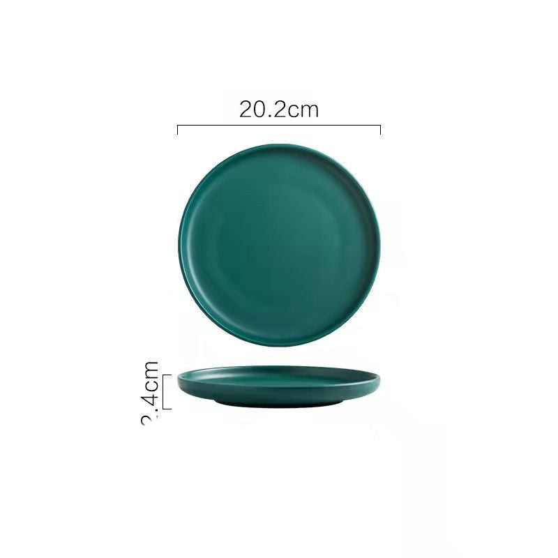 Nordic-Style Porcelain Tableware – Minimalist Solid Color Plates