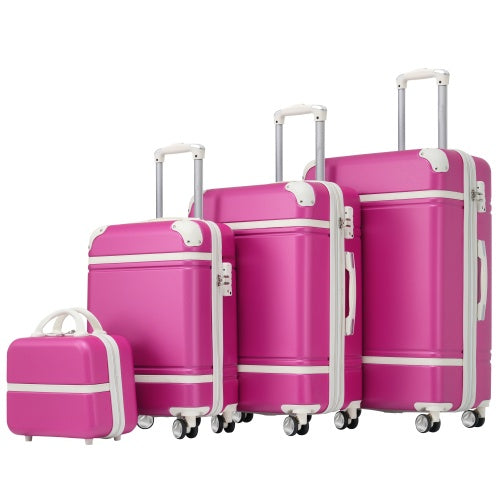 Hard Shell Luggage Sets – 4 Pieces (20" + 24" + 28" + Cosmetic Case) Spinner Suitcase with TSA Lock