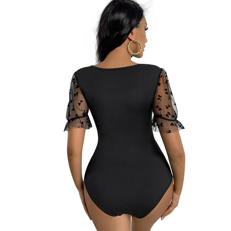 Spring And Summer New Slim Short-Sleeved Jumpsuit