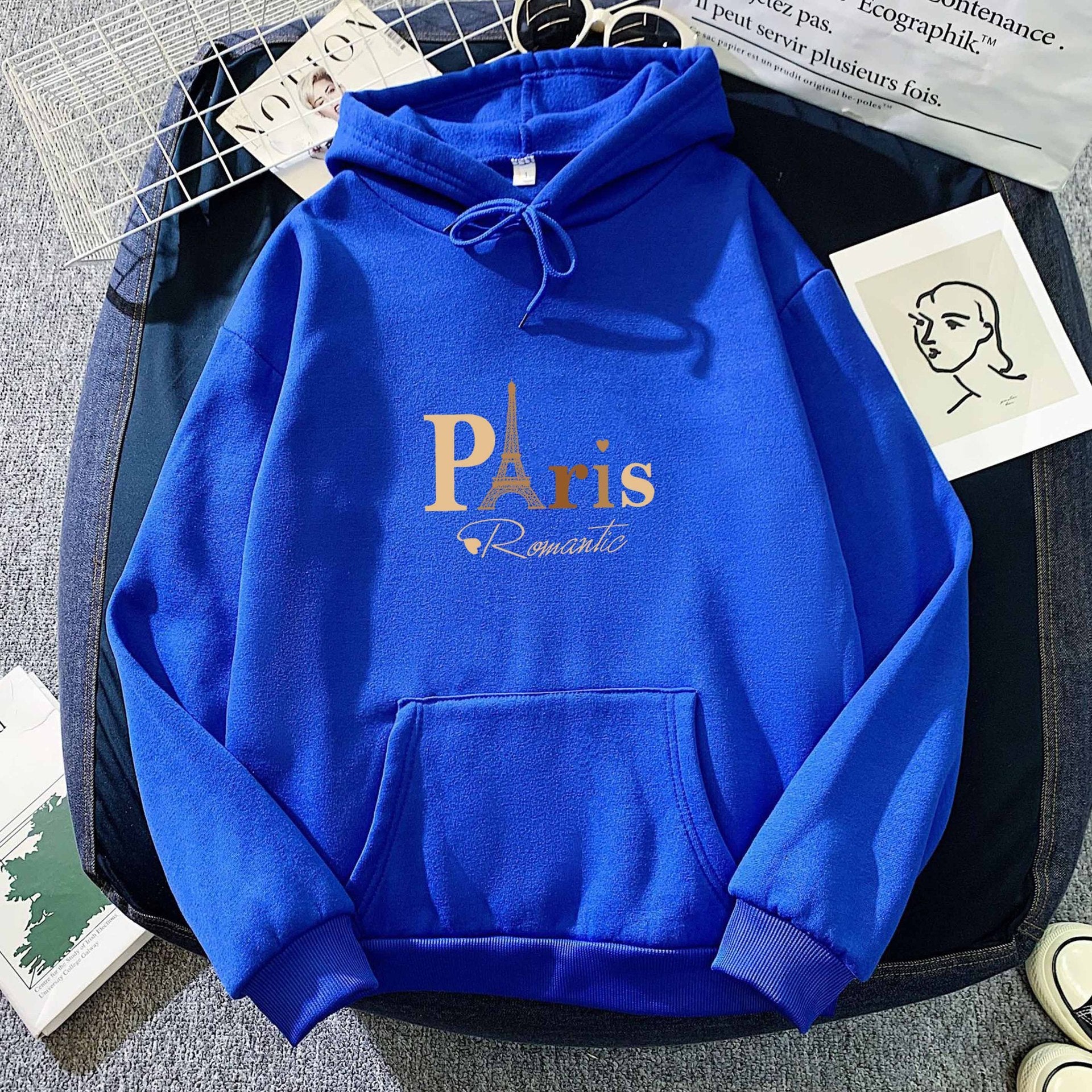 Letter Printed Hoodie – Unisex Couple’s Pullover