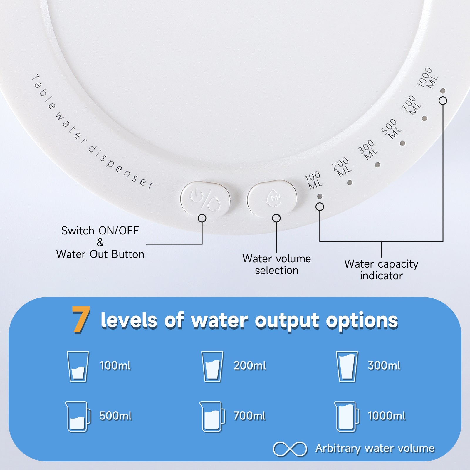 Smart Wireless Electric Desktop Water Pump – Adjustable & Portable Dispenser