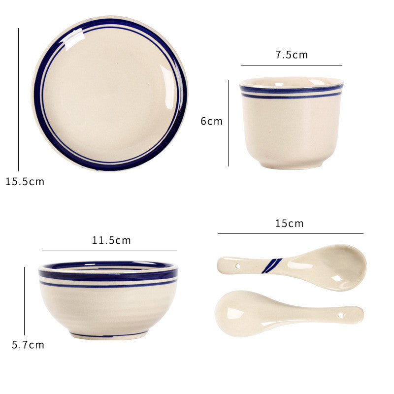 Four-Piece Ceramic Dinnerware Set