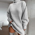 Solid Turtleneck Long Sweater Dress – Winter Warm & Stylish