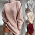 Solid Turtleneck Long Sweater Dress – Winter Warm & Stylish