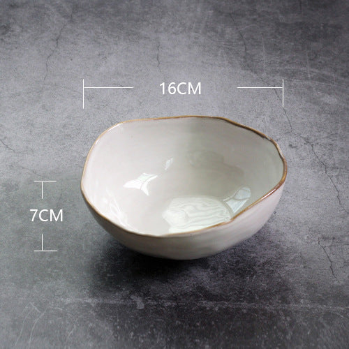 Irregular Ceramic Bowl &amp; Dinner Plate – Handcrafted Elegance