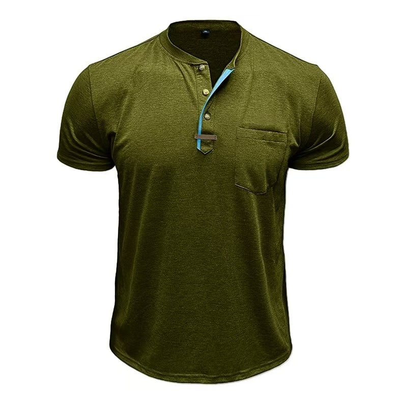 Summer European And American Men's Short Sleeve Casual Crew Neck Top