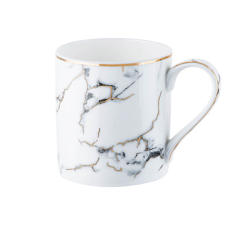 Marbled Ceramic Dinner Plate – Elegant European Style