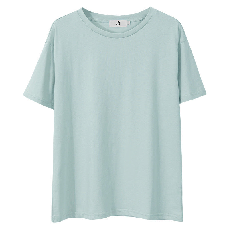 Spring & Summer Solid Color Commuter Pullover T-Shirt