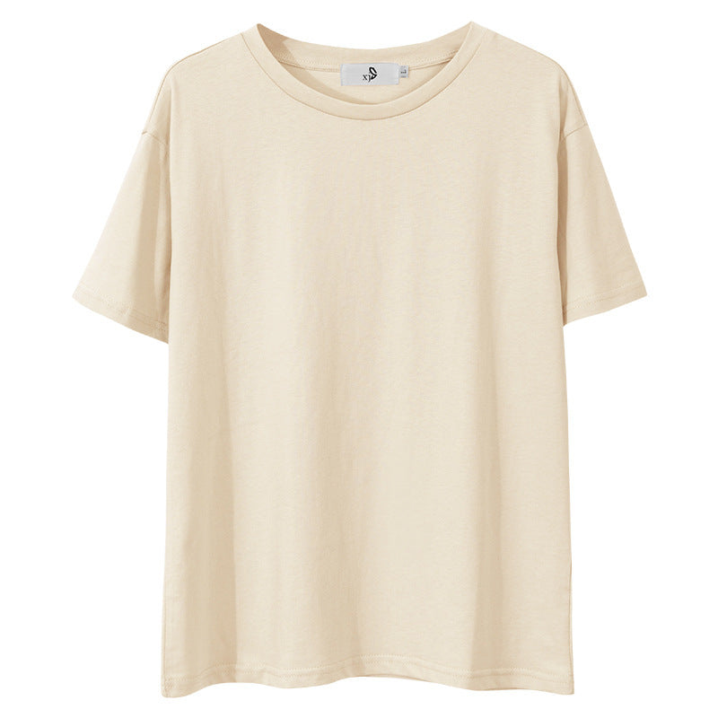 Spring & Summer Solid Color Commuter Pullover T-Shirt