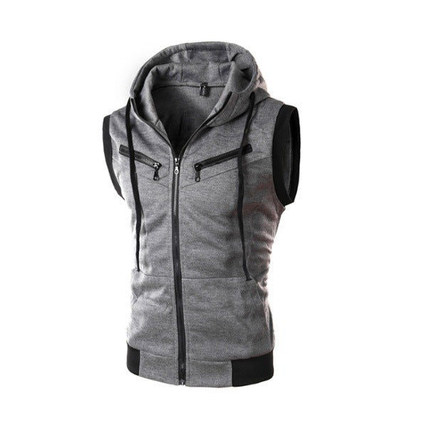 Spring And Summer New Men's Hooded Casual Vest