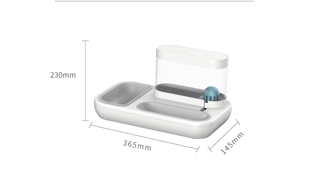 4-Style Pet Cat & Dog Feeder Bowl with Automatic Drinking Fountain (1.5L Capacity)
