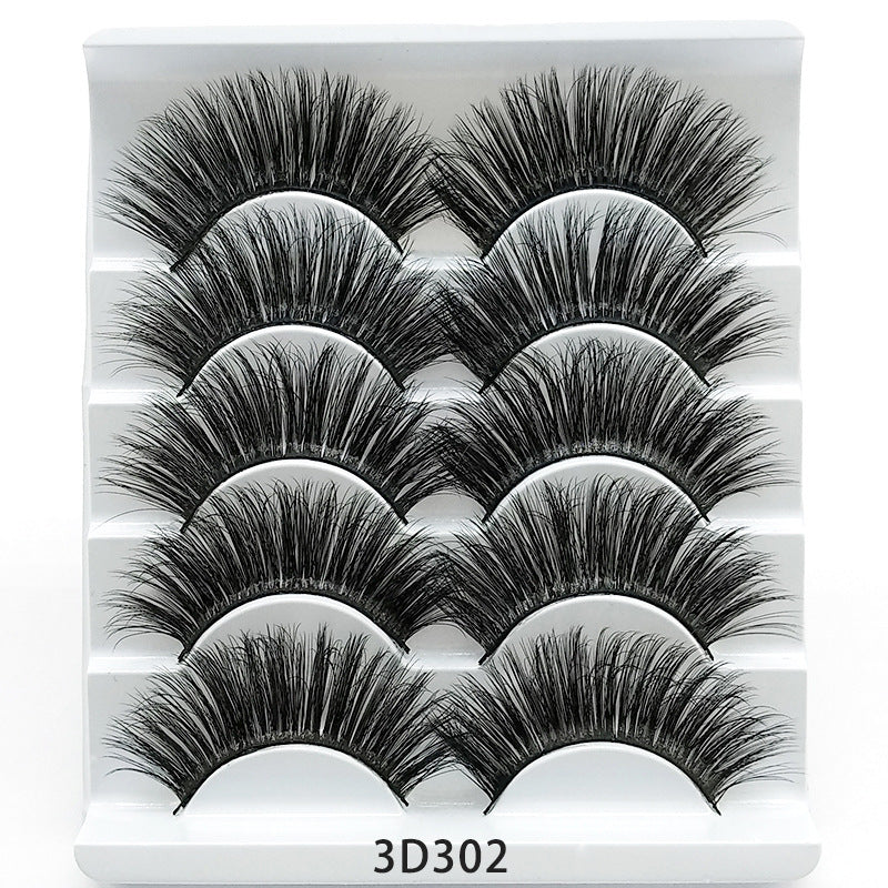 Mink False Eyelashes – 3D Handmade Soft Cotton Stalk Lashes (5 Pairs)