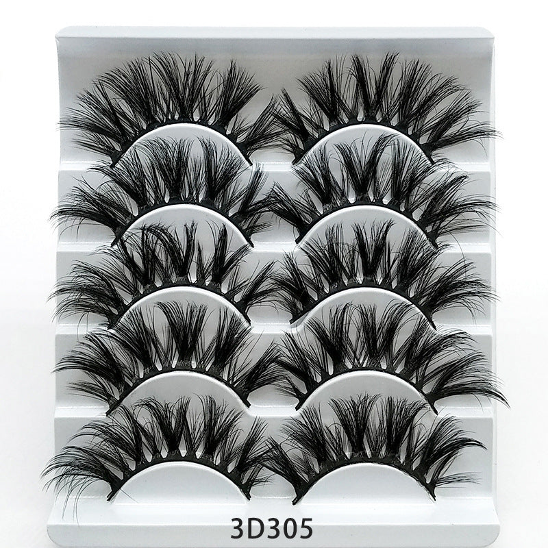Mink False Eyelashes – 3D Handmade Soft Cotton Stalk Lashes (5 Pairs)