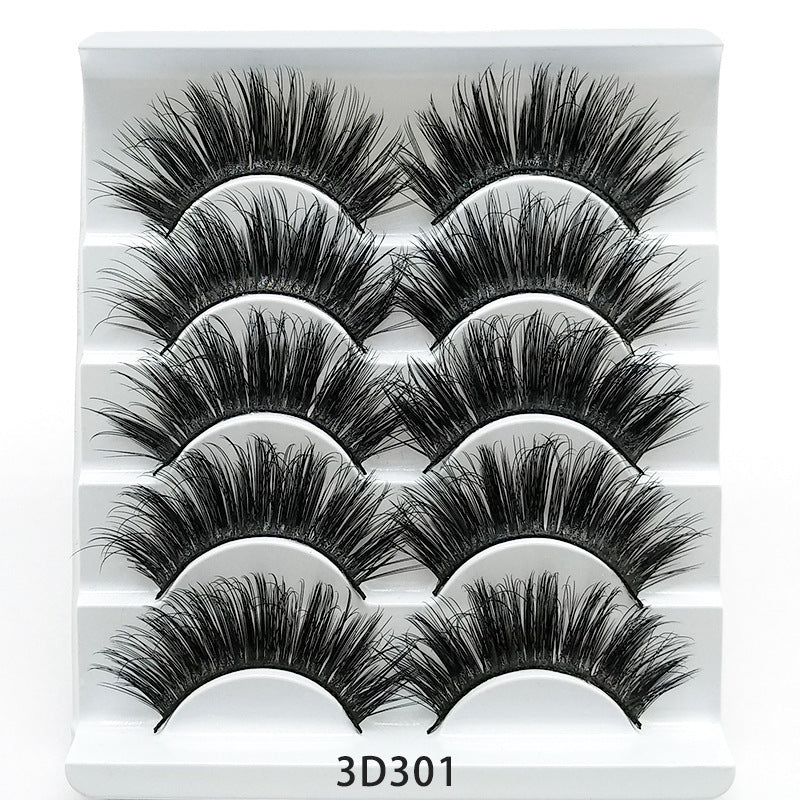 Mink False Eyelashes – 3D Handmade Soft Cotton Stalk Lashes (5 Pairs)