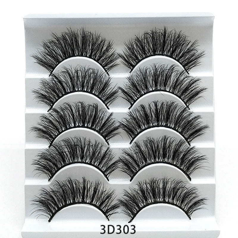 Mink False Eyelashes – 3D Handmade Soft Cotton Stalk Lashes (5 Pairs)
