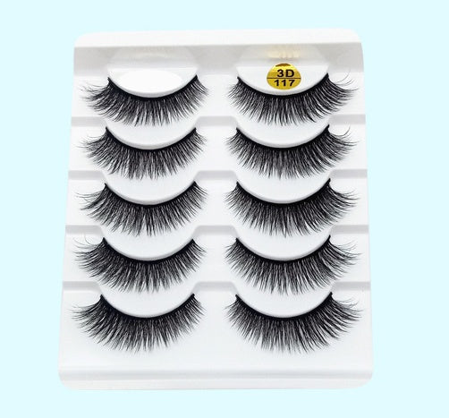 Mink False Eyelashes – 3D Handmade Soft Cotton Stalk Lashes (5 Pairs)