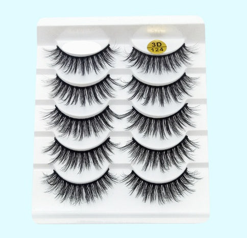 Mink False Eyelashes – 3D Handmade Soft Cotton Stalk Lashes (5 Pairs)