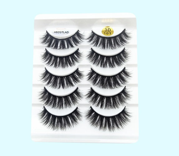 Mink False Eyelashes – 3D Handmade Soft Cotton Stalk Lashes (5 Pairs)