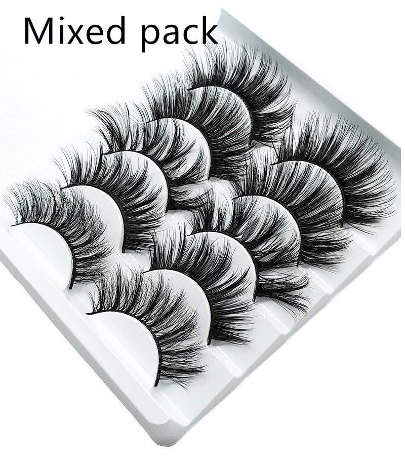 Mink False Eyelashes – 3D Handmade Soft Cotton Stalk Lashes (5 Pairs)