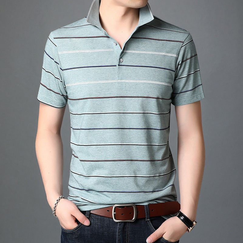 Men's Spring & Summer Striped Short-Sleeve Shirt
