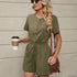 Spring And Summer Solid Color Short Sleeve Rompers