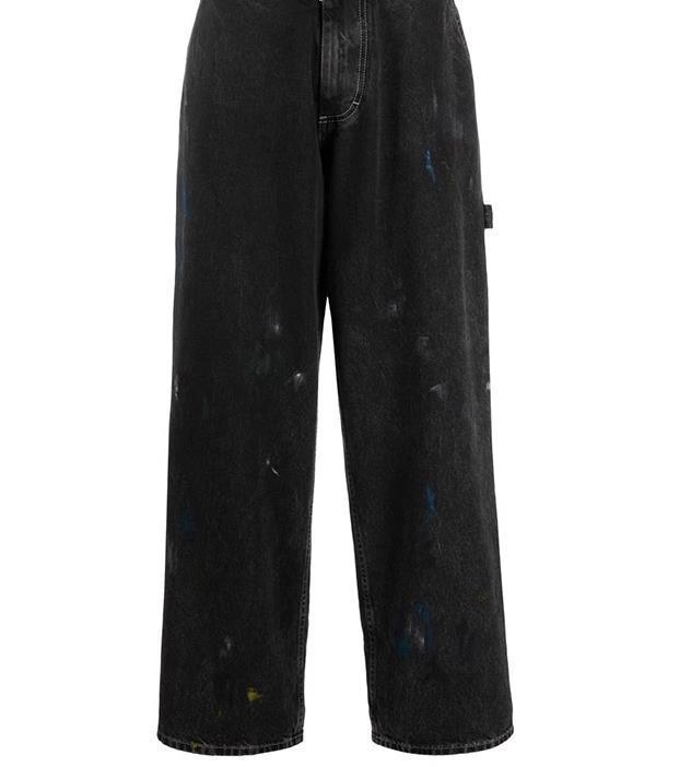 Splash Ink Paint Spots Loose Cargo Pants – Tie-Dye Straight-Leg Style