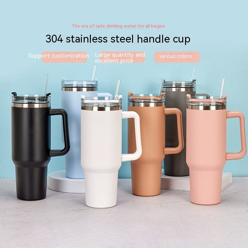 Stainless Steel Coffee Cup – Large 40oz Metal Water Cup with Handle