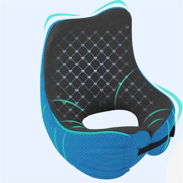 Airplane Travel Pillow – Ergonomic Memory Foam Neck Support with Hood and Travel Bag