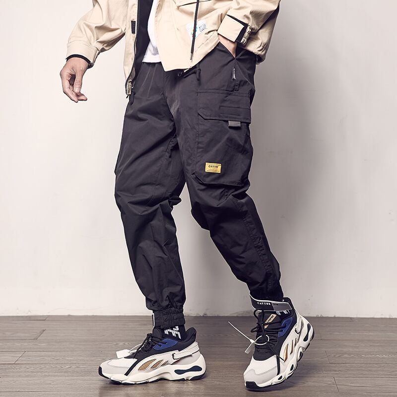 Loose Casual Cargo Pants with Velcro Straps