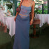 Women's Lace Backless Tube Top Sling Stitching Ruffle Hip Skirt Suit