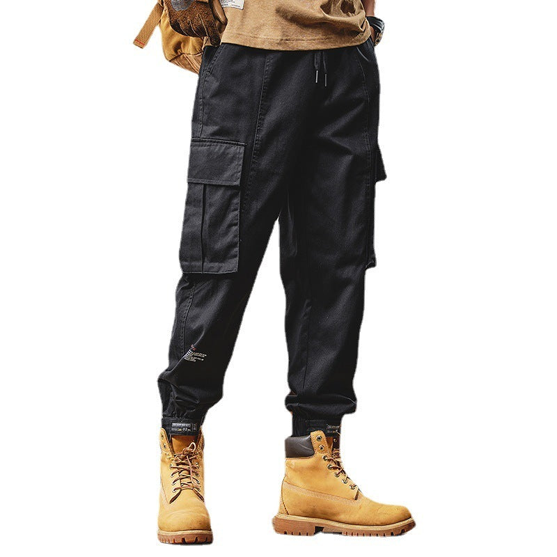 Loose Casual Cargo Pants with Velcro Straps