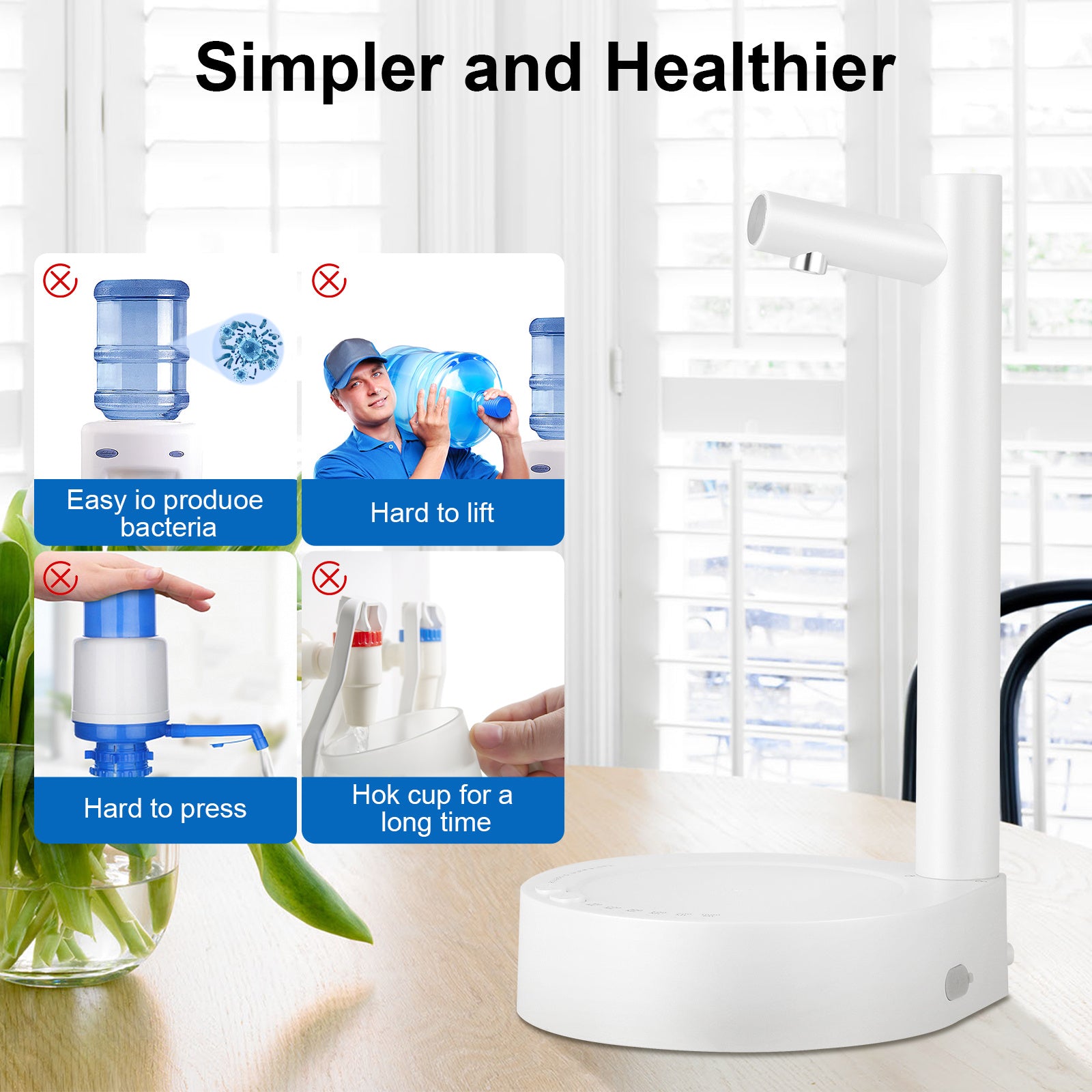 Smart Wireless Electric Desktop Water Pump – Adjustable & Portable Dispenser