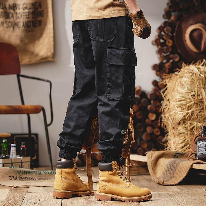 Loose Casual Cargo Pants with Velcro Straps