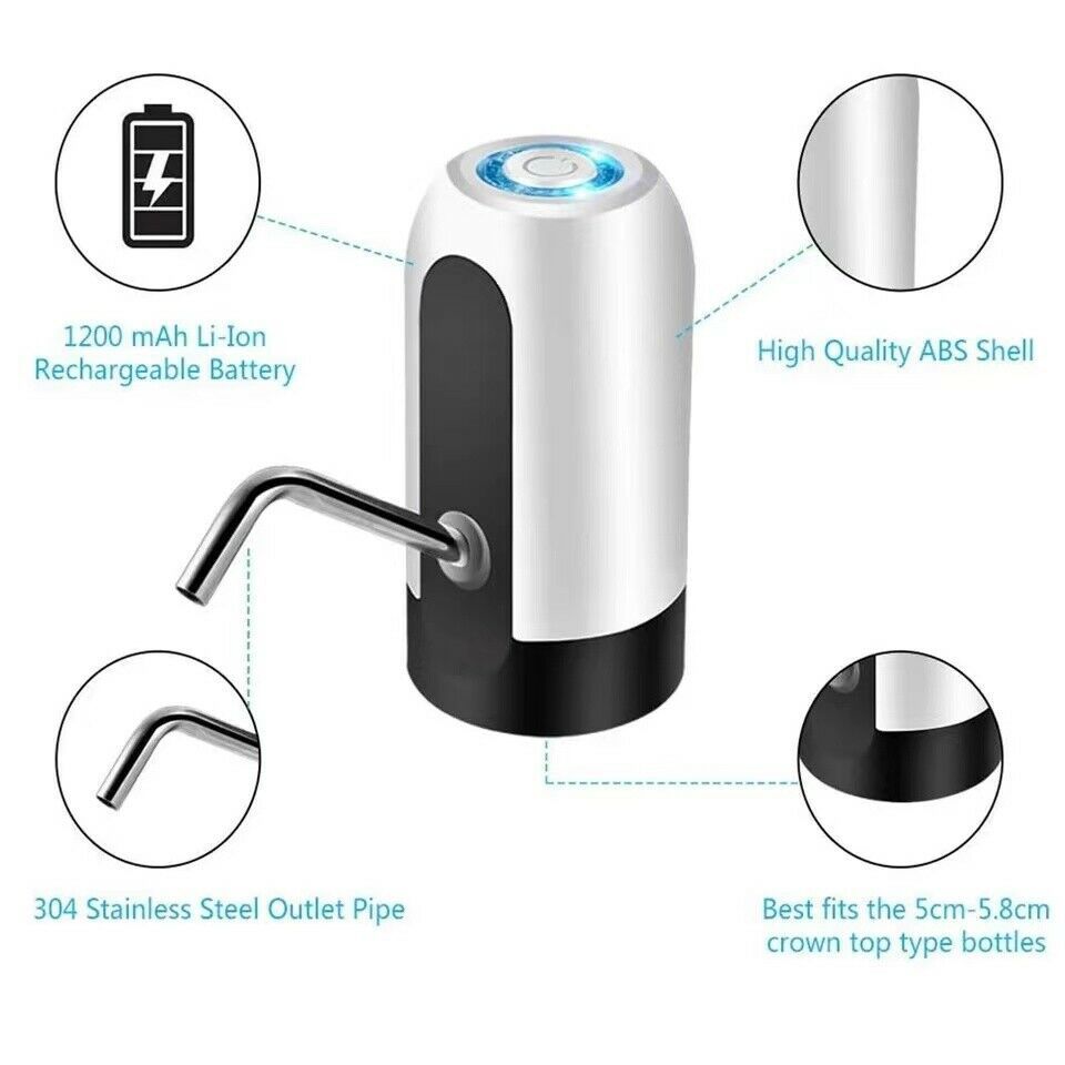 USB Rechargeable Automatic Water Dispenser – 5-Gallon Bottle Pump