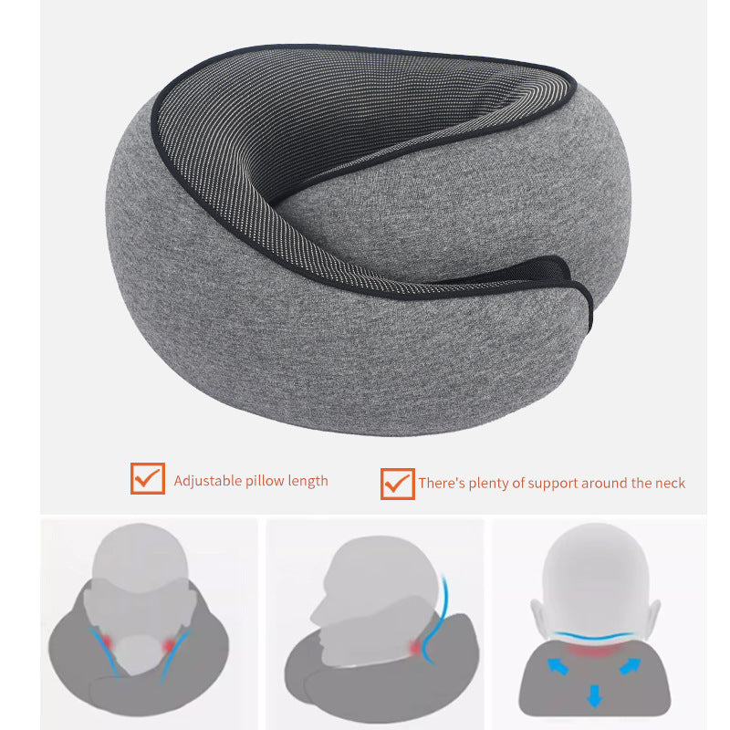 Memory Foam Travel Neck Pillow with Eye Mask – Compact Comfort for Airplanes & Cars