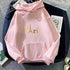Letter Printed Hoodie – Unisex Couple’s Pullover
