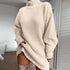 Solid Turtleneck Long Sweater Dress – Winter Warm & Stylish