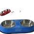Stainless Steel Double Bowl – Non-Slip Dog Food &amp; Water Bowl