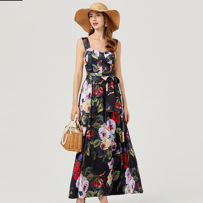 Spring and Summer Slim Fit Flounced Skirt Dress
