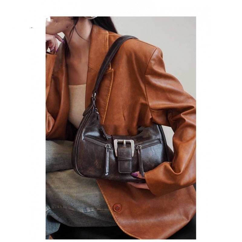 Women's Retro Shoulder Bag – Underarm Crescent Crossbody Bag