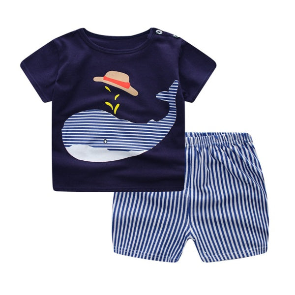 Cartoon Clothing Baby Boy &amp; Girl Summer Outfit – Casual T-Shirt & Shorts Set