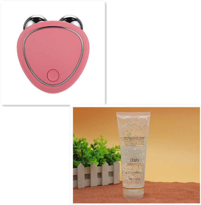 Portable Facial Micro-Current Beauty Instrument with Double Roller Massager