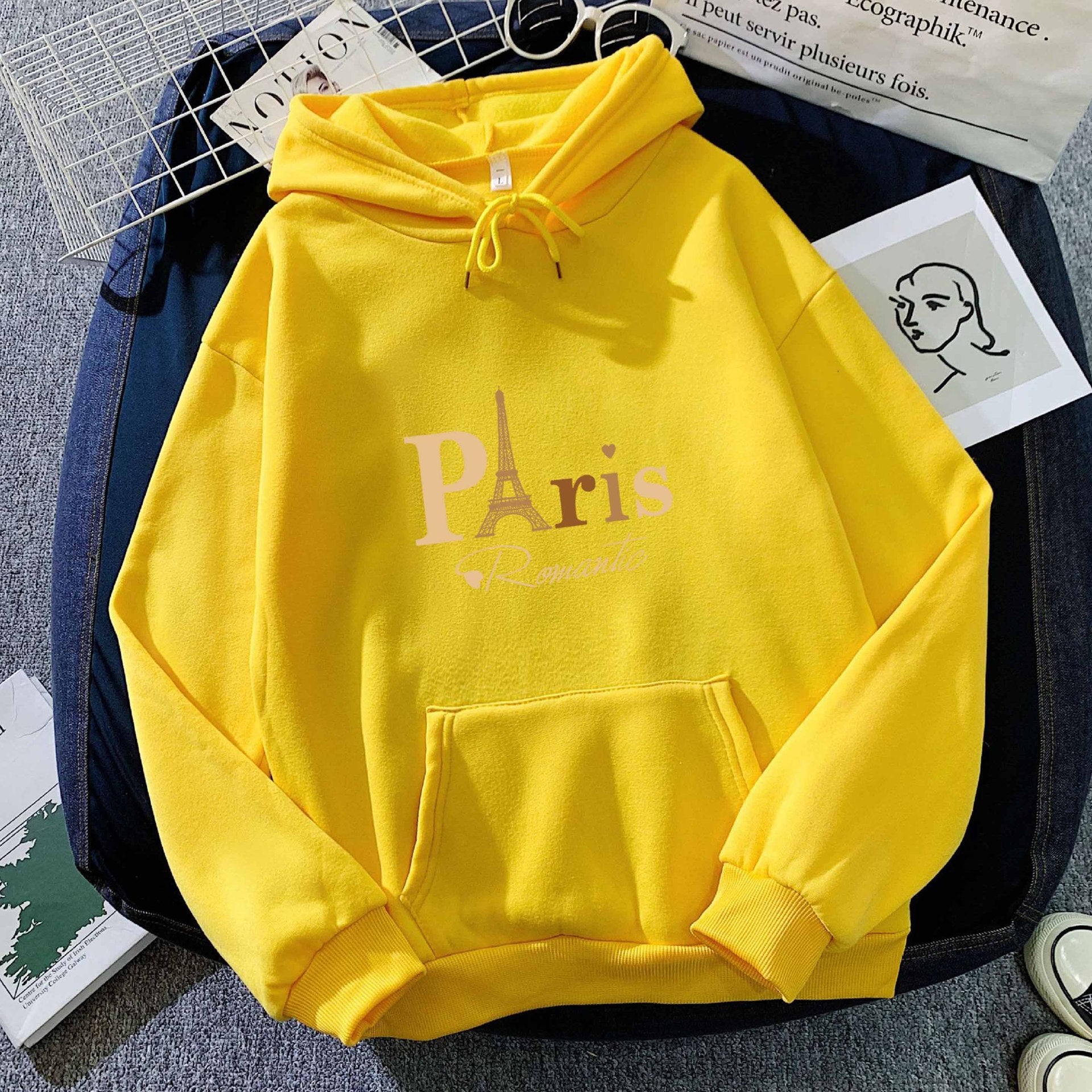 Letter Printed Hoodie – Unisex Couple’s Pullover