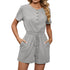 Spring And Summer Solid Color Short Sleeve Rompers
