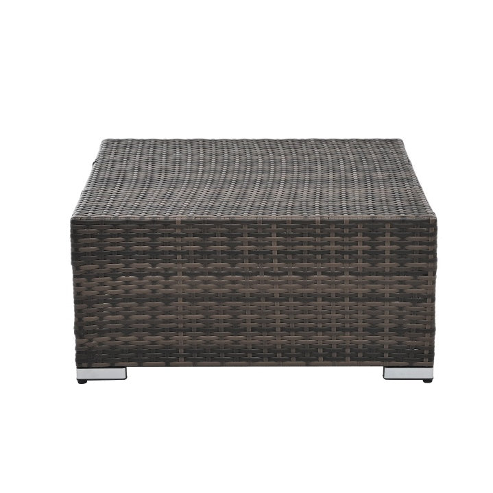 4-Piece PE Wicker Outdoor Patio Furniture Set with Tempered Glass & Coffee Table