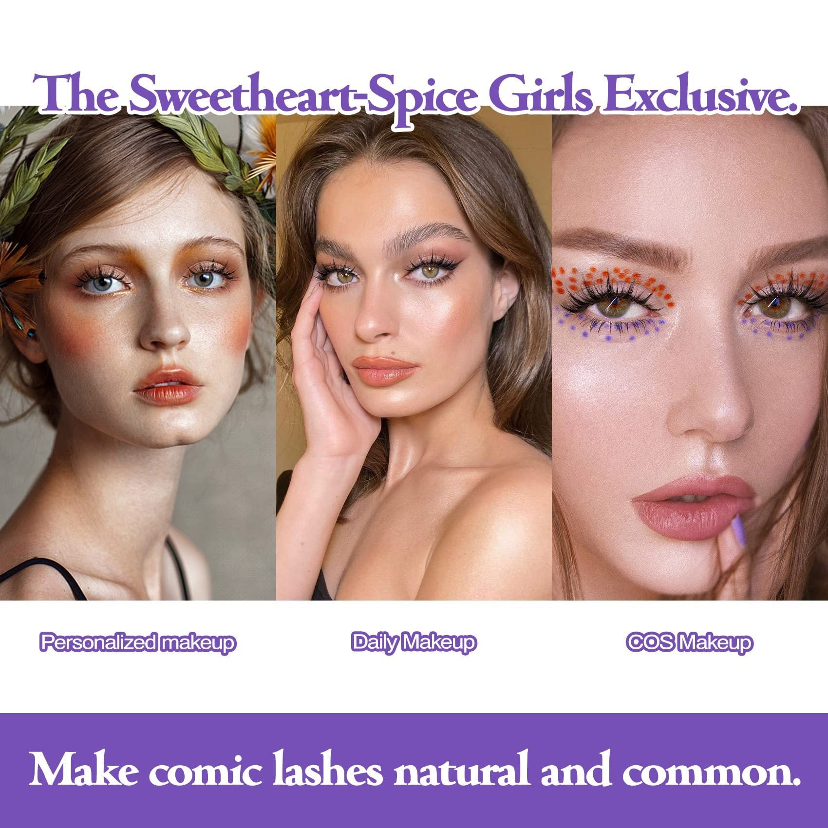 5 Pairs Manga Lashes – Anime Cosplay Natural Wispy False Eyelashes