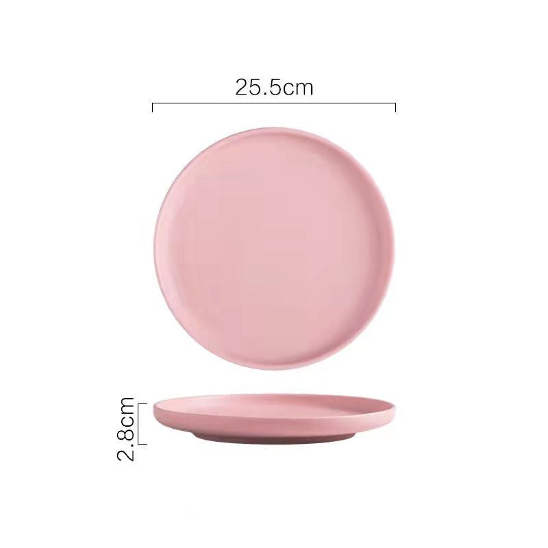 Nordic-Style Porcelain Tableware – Minimalist Solid Color Plates