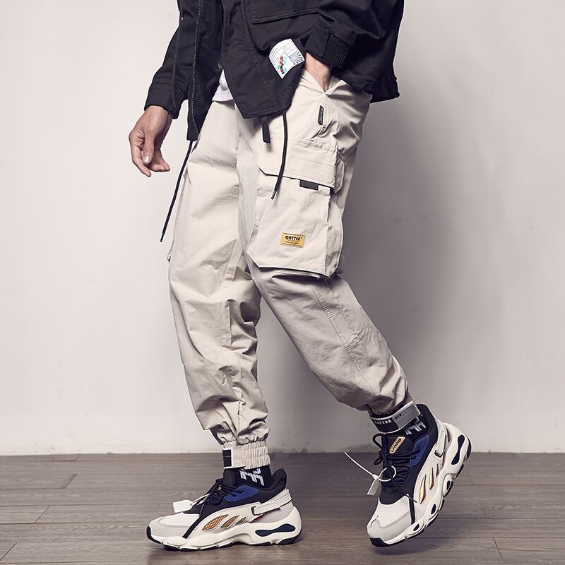 Loose Casual Cargo Pants with Velcro Straps
